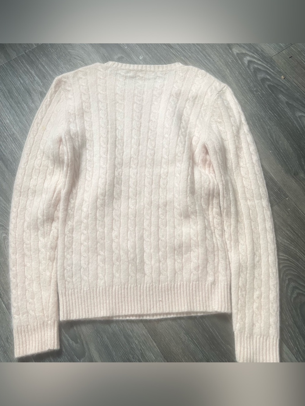 Pale pink Lauren Ralph Lauren cashmere cable knit sweater - Picture 3 of 3